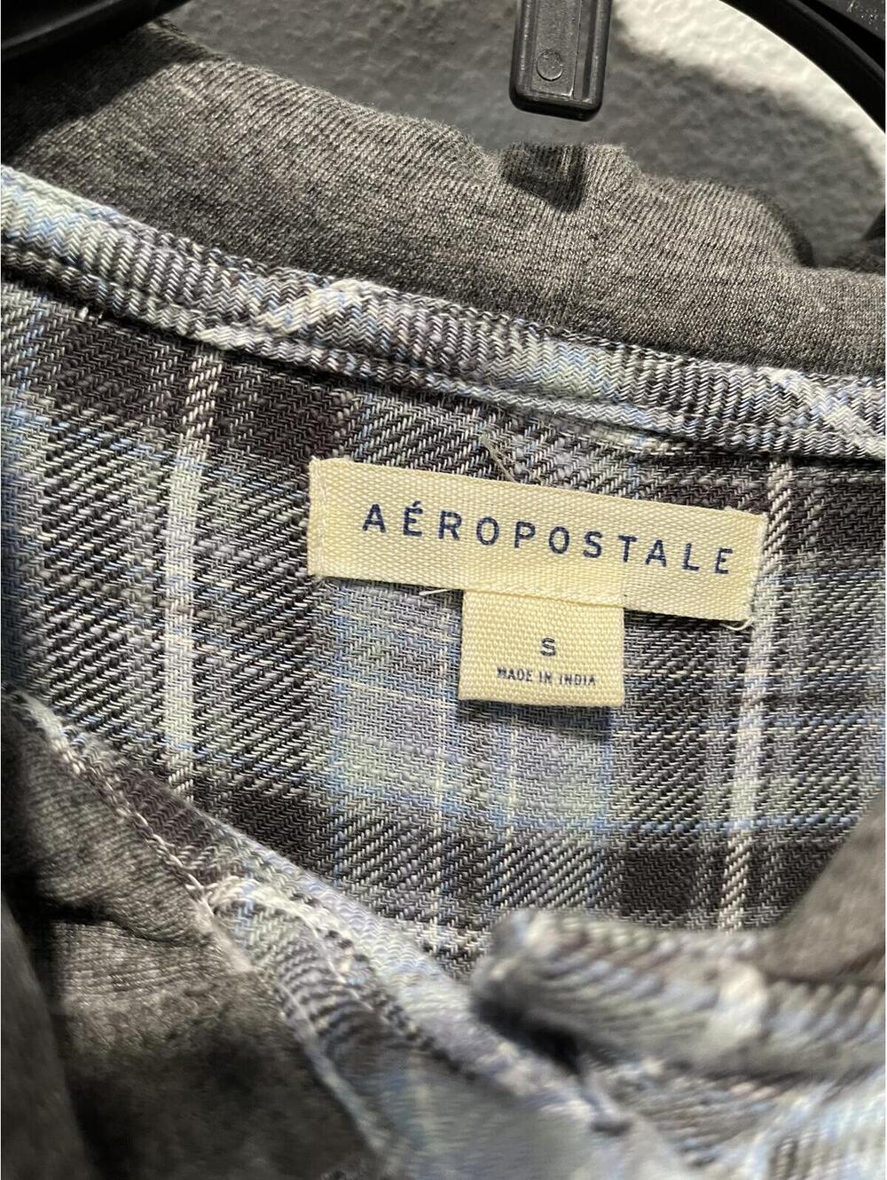 Aeropostale Small Plaid Hooded Shirt Jacket - Picture 3 of 3
